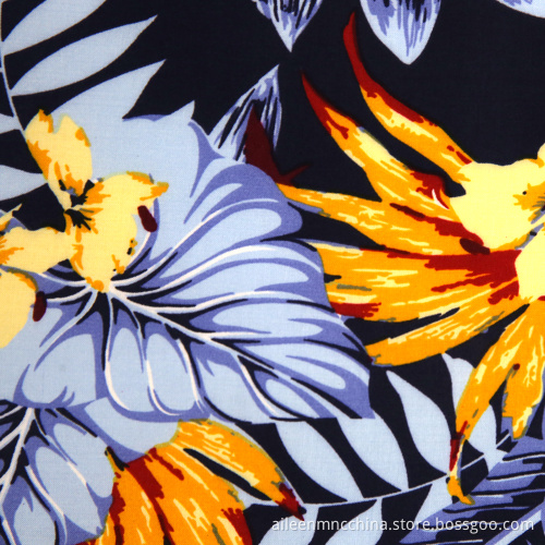 100% viscose hawaii print rayon fabric wholesale